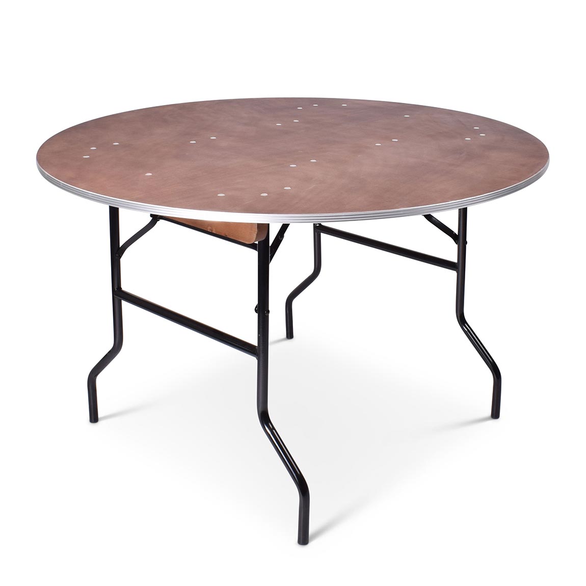 Inklapbare ronde bankettafel 122 cm met stootrand Inklapbare ronde bankettafel 122 cm met stootrand